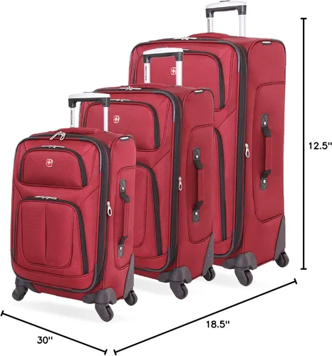 Vista 10 de SwissGear Equipaje expandible Sion Softside, Borgoña, 3 Piece Set (212527), Sion Softside - Equipaje expandible