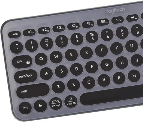 Vista 2 de MUBUY - Funda de teclado para Logitech K380 (silicona ultrafina, para teclado), color negro