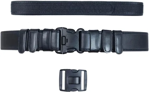 Vista 3 de Cinturón de servicio para la aplicación de la ley Utilidad de seguridad Policía Militar 2.25 "Tactical Patrol Belt Set