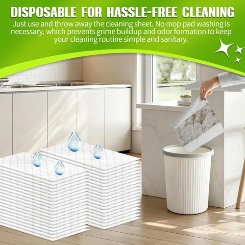 Vista 6 de 48 unidades de repuesto de almohadillas húmedas resistentes compatibles con trapeador Swiffer, paños desechables para limpieza de suelos