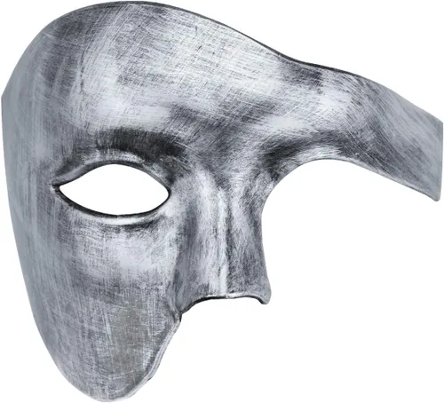 Vista 15 de Thmyo Half Face - Máscara de mascarada de carnaval veneciano para hombre, diseño vintage de Phantom of the Opera