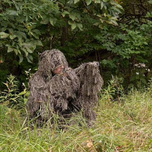 Vista 7 de VIVO Ghillie ropa de caza de camuflaje para el bosque- Traje (4 piezas)