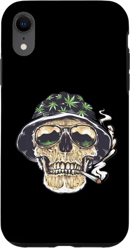 Vista 24 de Funda para iPhone 16 Marihuana Smoking Skull Camo Island Chilling Weed Stoner 420
