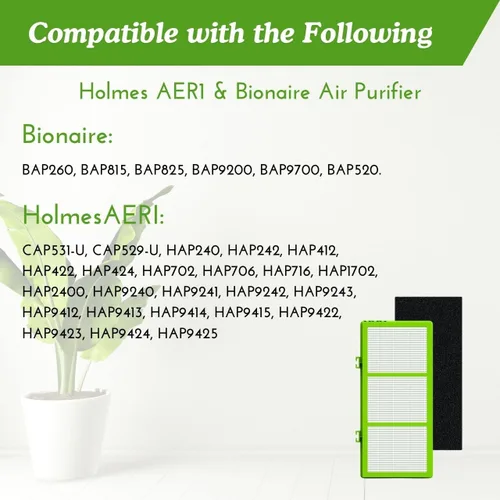Vista 4 de Nispira AER1 HAPF300AHD - Filtros de eliminación de alérgenos para purificador de aire Holmes HAPF300AH-U4R HAPF30AT HAP242-NUC, 4 HEPA 4 Carbon