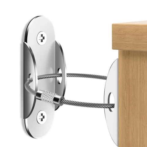 Vista 11 de RORMGO Anclajes antipunta para muebles (6 unidades), anclajes para muebles a prueba de bebés, correas de terremoto para muebles, aparador, pared