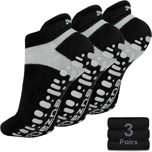 Vista 14 de Muezna Calcetines de yoga antideslizantes para mujer, antideslizantes, para pilates, barras, calcetines de hospital con agarres, talla 5-10