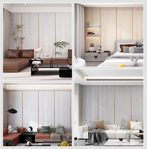 Vista 8 de Panel de pared 3D con textura de grano de madera, papel tapiz impermeable, papel tapiz autoadhesivo insonorizado, adecuado para sala de estar