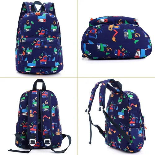 Vista 5 de Zicac Mochila para niños y niñas de 12 pulgadas, mini mochila para niños para la escuela y viajes, mochila preescolar para jardín de infantes, Azul