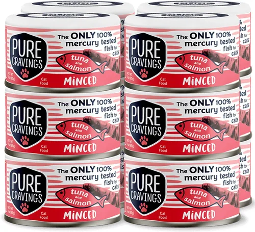 Vista 9 de Pure Cravings Alimento enlatado húmedo de atún y pollo picado para gatos, 100% probado con mercurio, lata de pescado húmedo para gatos, sin granos