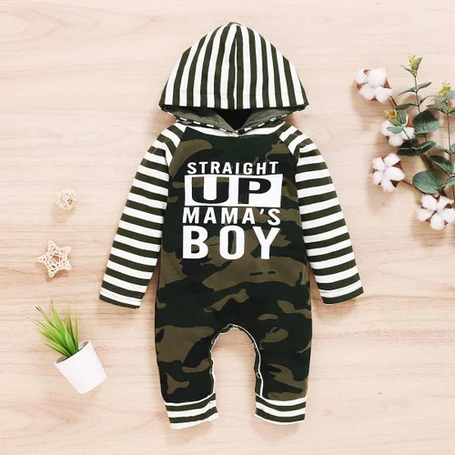 Vista 2 de Conjunto de ropa de camuflaje de manga larga para bebés recién nacidos