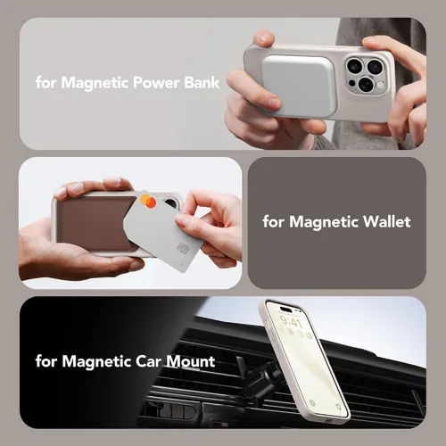 Vista 5 de GONEZ Funda para iPhone 14 Pro, compatible con Magsafe, con protector de pantalla + protector de lente de cámara, forro de microfibra suave A-Piedra