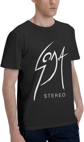 Vista 2 de Soda Stereo Logo T Shirt Men's Summer Tee Casual Short Sleeve T-Shirts