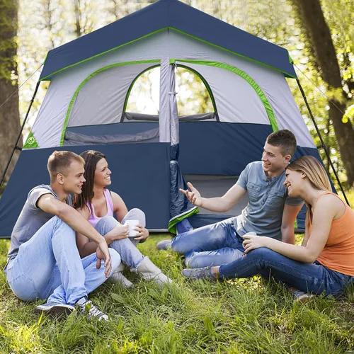 Vista 6 de HIKERGARDEN - Tienda de campaña para 6 a 8 personas, tienda de campaña familiar portátil para campamento, tienda de campaña de tela resistente al
