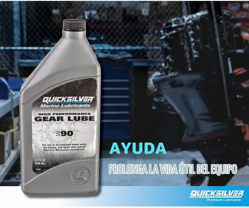 Vista 3 de Quicksilver 858065Q01 SAE 90 Lubricante de engranajes de alto rendimiento, 2.5 galones