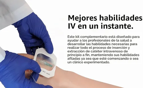 Vista 3 de Kit de catéter IV de Anatomy Lab con almohadilla de entrenamiento