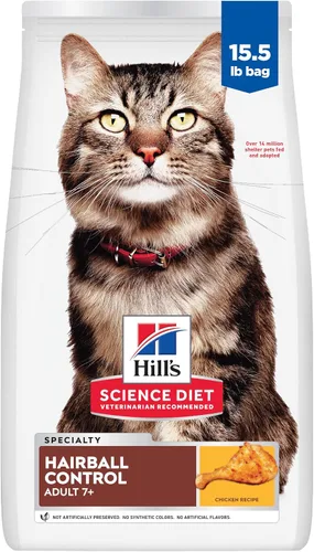 Vista 12 de Alimento para gatos Hill's Science Diet, control de bolas de pelo, para adultos mayores de 7 años, apoyo al control de bolas de pelo, alimento seco