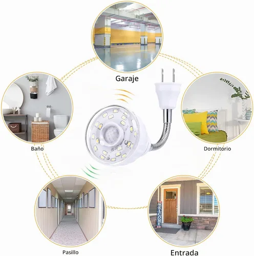 Vista 7 de Paquete de 3 luces LED de noche activadas por movimiento, luz con sensor Blanco frío