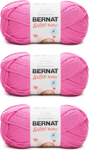 Vista 20 de Bernat Softee Baby Cotton Aqua Mist - Ovillo de lana para bebé, paquete de 3 unidades de 4.25 onzas, mezcla, 3 DK (ligero), 254 yardas