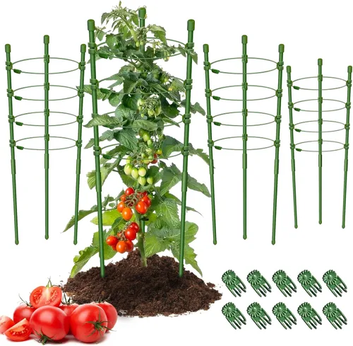 Vista 18 de Legigo Paquete de 3 jaulas de soporte para plantas, jaulas de tomate para jardín, estacas ajustables de 18 pulgadas para plantas enrejadas, anillos