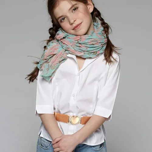 Vista 5 de Geyoga 6 cinturones elásticos para niñas cinturón de cintura ajustable para adolescentes niños niñas cinturón de corazón