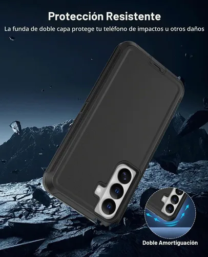 Vista 3 de Jelanry Funda resistente y resistente para Samsung Galaxy S26 - Negro
