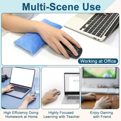 Vista 7 de Reposamuñecas para mouse y mouse con reposamuñecas ergonómico, reposamuñecas con gel calentado, protector de muñeca para computadora portátil, cojín