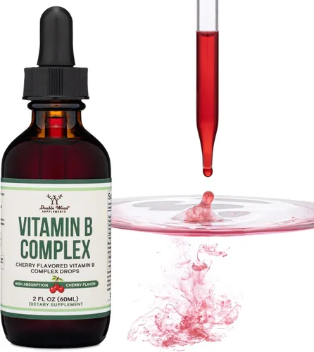 Vista 4 de Double Wood Supplements Complejo líquido de vitamina B, suministro para 2 meses, absorción máxima, B3, B6, B7 (biotina), B9 y vitamina B12, sabor a