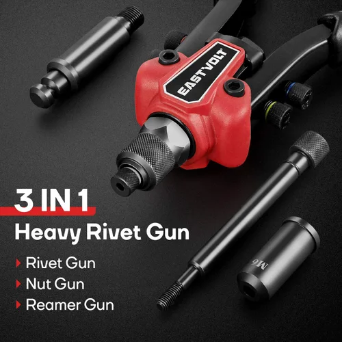 Vista 3 de Eastvolt Herramienta de tuerca de remache, remache de mano 3 en 1, pistola de remache, herramienta de tuerca de remache 3 en 1, incluye 60 tuercas