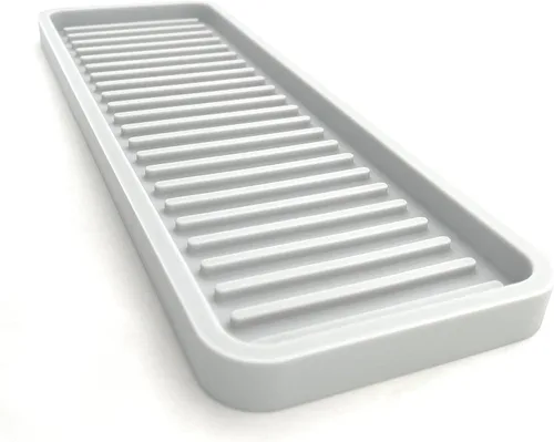 Vista 14 de Bandeja organizadora para fregadero de cocina de silicona, soporte de esponja y protector de encimera Plato y bandeja dispensadora de jabón