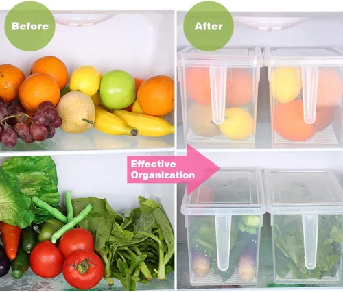 Vista 7 de SILIVO Paquete de 6 contenedores organizadores de refrigerador para frutas y verduras, paquete de 3 unidades de 1.5 L + 3 unidades de 4.5 L