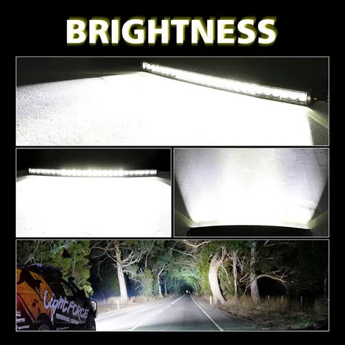 Vista 4 de Barra de luz curvada de 30 pulgadas + cápsulas LED ámbar delgadas, 2 unidades de 7 pulgadas