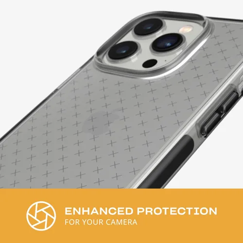 Vista 5 de Tech21 iPhone 14 Pro Evo Check – Funda protectora delgada y absorbente de golpes con protección FlexShock Multi-Drop de 16 pies y botones