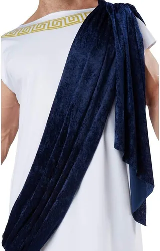Vista 2 de Grecian White & Navy Toga disfraz adulto