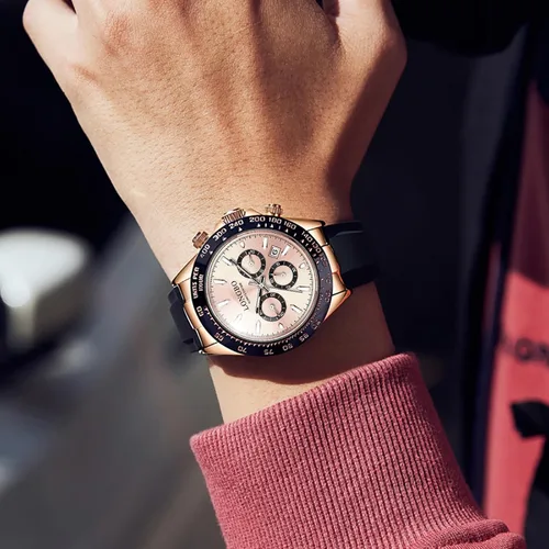 Vista 7 de devaco Relojes luminosos del cronógrafo del calendario de los hombres, relojes de moda de los hombres