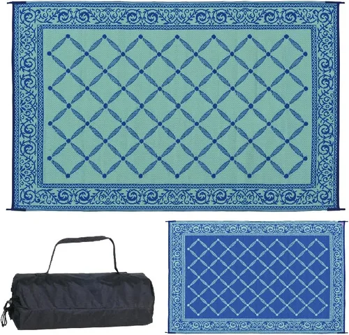 Vista 7 de Estera reversible Reversible Mats 119127, color marrón/beige de 9 x12 pies, Beige