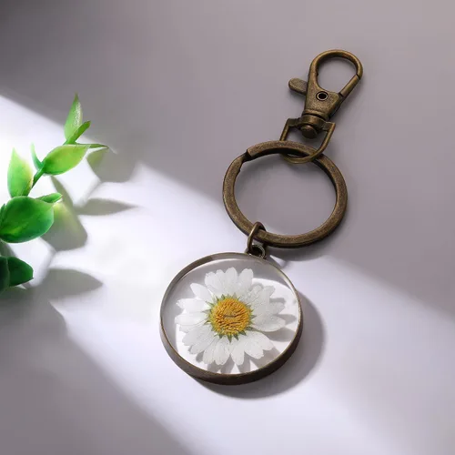 Vista 24 de Pressed Flower Keychain Charms Forget-Me-Not Keychain Personalized Handmade Keychain Gifts for Her
