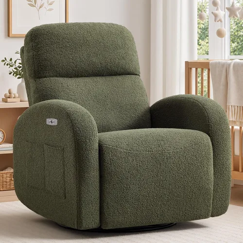 Vista 17 de Silla reclinable mecedora giratoria eléctrica, silla reclinable Gris Liight