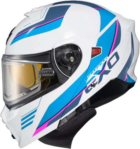 Vista 8 de ScorpionEXO GT930 - Casco modular de moto de nieve de aventura para clima frío con caja de respiración y bolsillos para altavoces listos