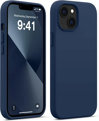 Vista 22 de AOTESIER Funda compatible con iPhone 13, [Serie Slim de silicona] Funda protectora de cuerpo completo a prueba de golpes con forro de microfibra