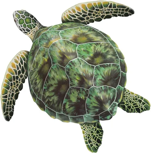Vista 7 de Mosaico de porcelana de tortuga marina para piscina (10 x 10 pulgadas, verde)