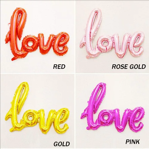 Vista 6 de Gran Banner de Globos de Oro de Lámina de Amor, Globos de Letras de Lámina de Mylar de 42 Pulgadas de Oro para Decoraciones de Boda, Día de San