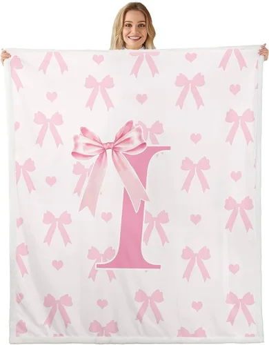 Vista 18 de Manta de franela rosa con lazo, estilo princesa, manta de forro polar de ensueño para decoración del hogar, sofá, sofá, manta romántica de forro