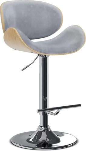Vista 19 de SIMPLIHOME Marana - Taburete de bar giratorio ajustable, altura del asiento de 37 a 45 pulgadas, taburete tapizado en piel sintética vegana negra