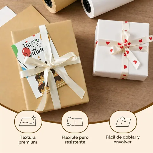 Vista 8 de YRYM HT Rollo de papel de carnicero marrón para ahumador, papel de regalo