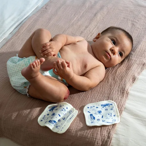 Vista 6 de Mustela Toallitas ecológicas reutilizables y lavables para bebés, almohadillas de algodón 100% orgánicas con certificación GOTS para limpiezas