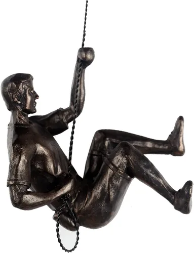 Vista 10 de Gran conjunto de 3 esculturas de pared de hombres escalando Arte decorativo de pared nórdica de simplicidad moderna, esculturas de hombre escalador