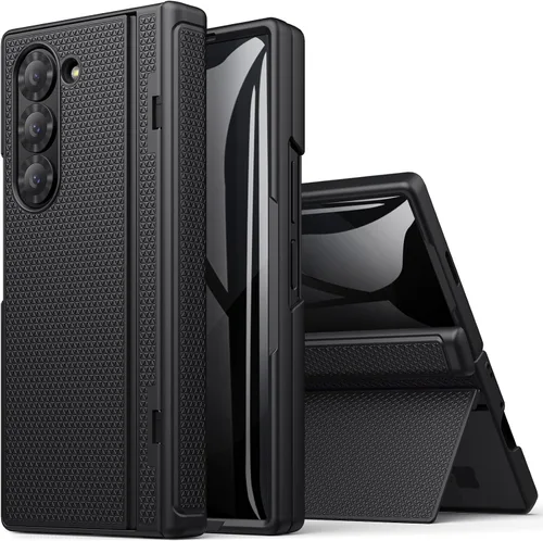 Vista 8 de BXYJY Funda para Samsung Galaxy Z Fold 6 con función atril, protector de pantalla frontal y protección de bisagra, ajuste delgado, resistente, duro