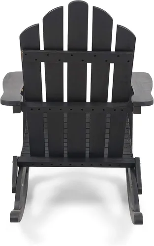 Vista 6 de Christopher Knight Home Cara Adirondack - Silla mecedora de madera de acacia para exteriores, acabado gris oscuro