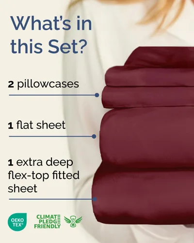 Vista 36 de Extra Deep Twin XL Sheet Set - 3 Piece College Dorm Room - White 01-Blanco