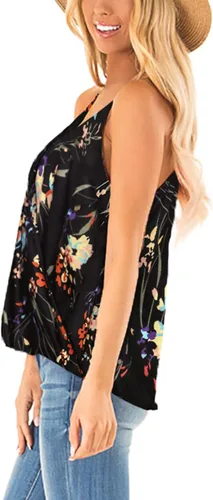 Vista 3 de Aokosor blusas sin mangas de verano con cuello en V para mujer